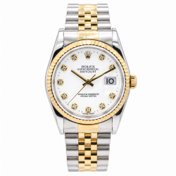 Rolex Datejust 36MM 16233 White Diamond Dial  Watch